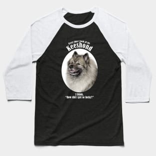 Lucky Keeshond Baseball T-Shirt